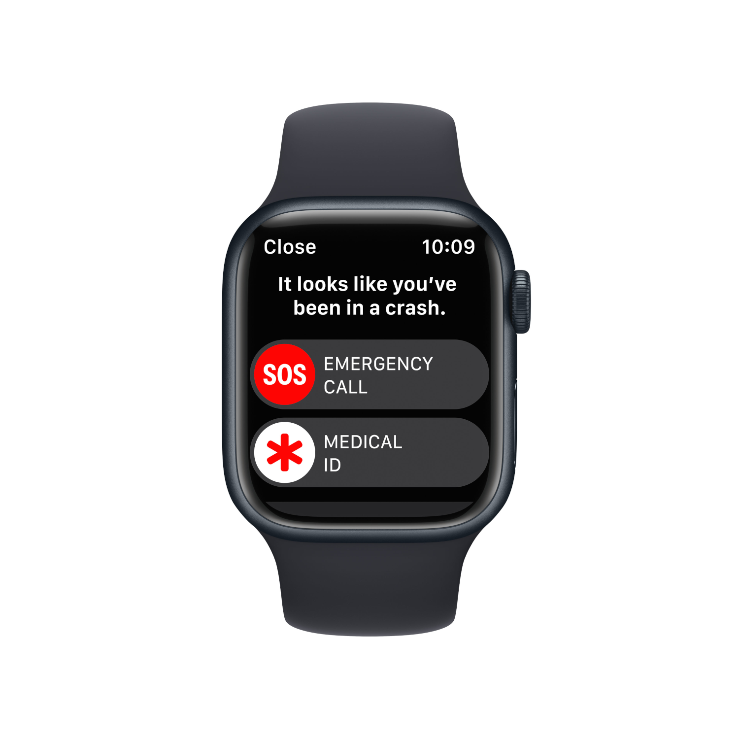 APPLE Watch S8 GPS 41 mm Boîtier Aluminium Minuit, Bracelet Sport Minuit Regular (MNP53NF/A)