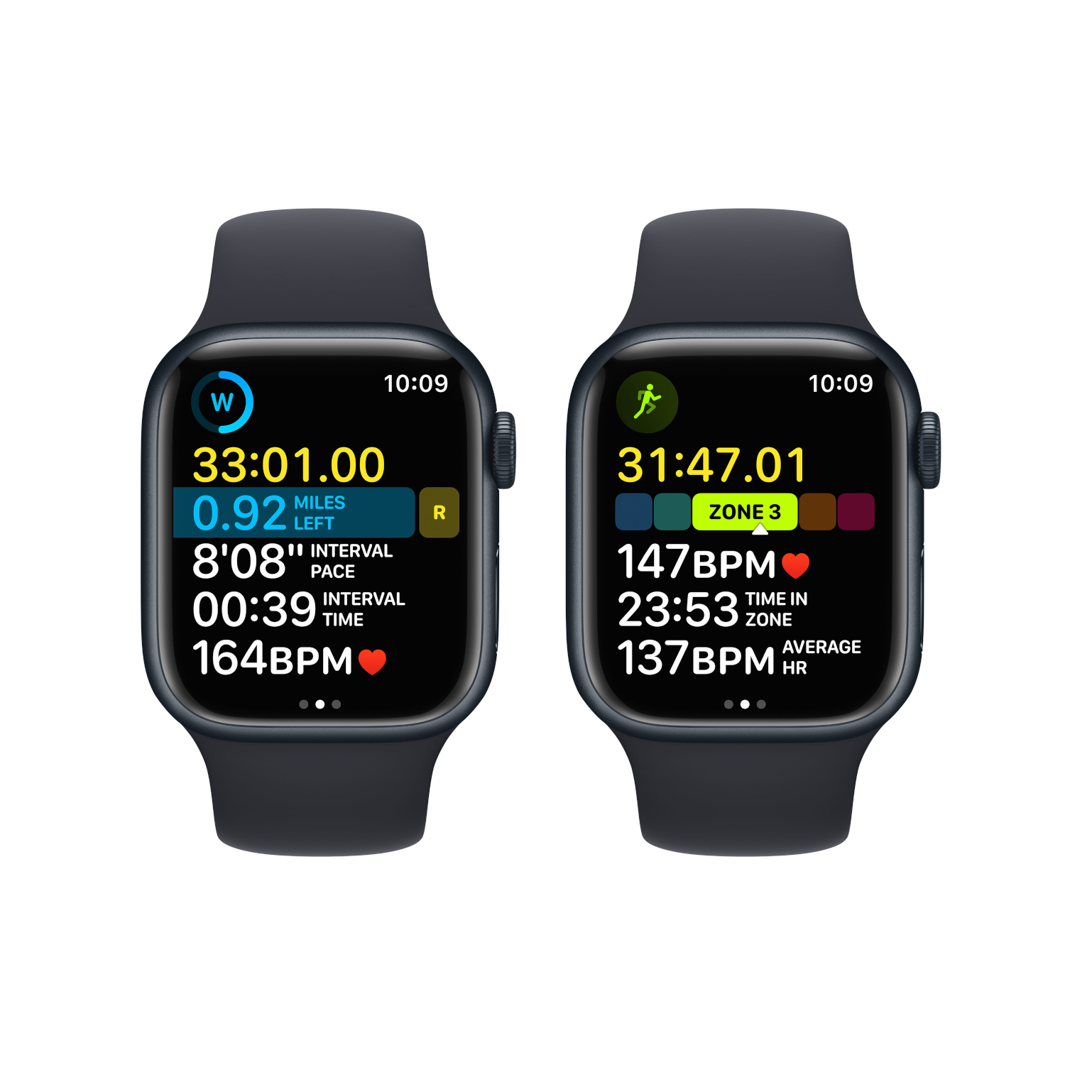 APPLE Watch S8 GPS 41 mm Boîtier Aluminium Minuit, Bracelet Sport Minuit Regular (MNP53NF/A)