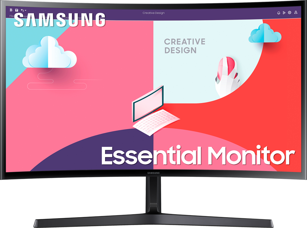 SAMSUNG Moniteur Essential 24" Full-HD Curved (LS24C366EAUXEN)