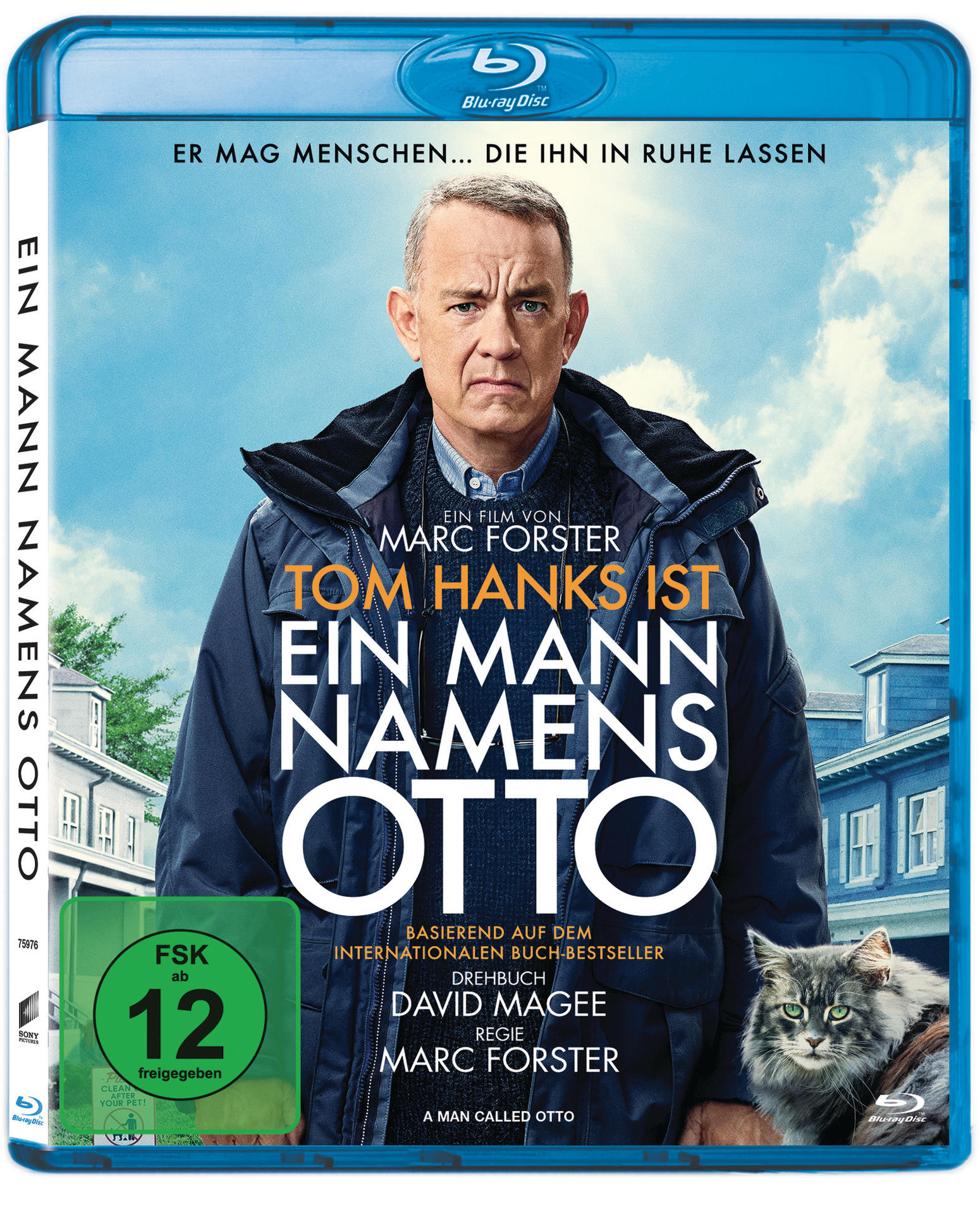 Filmcover von Ein Mann namens Otto. Tom Hanks ist der Hauptdarsteller. Eine Katze sitzt neben ihm.