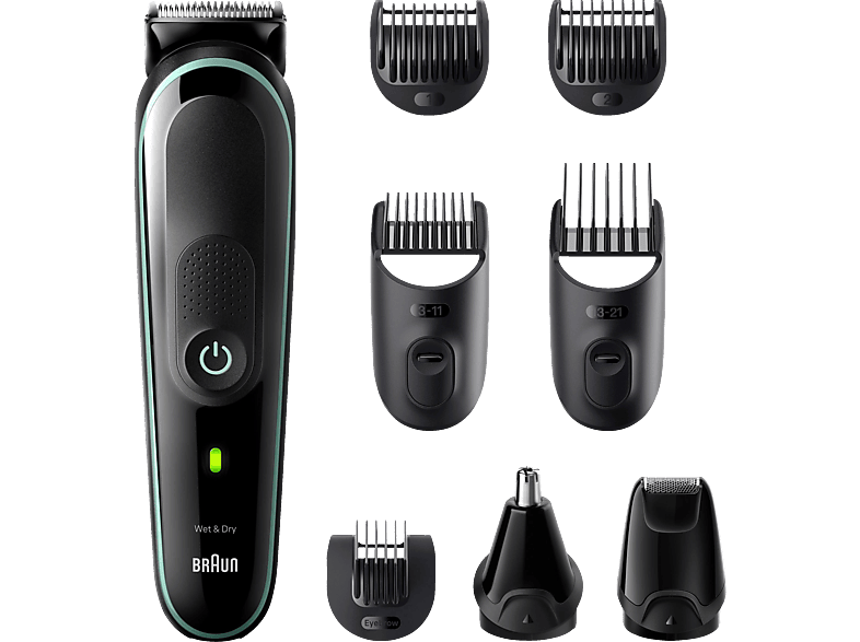 BRAUN MGK 3441 Multigroomer, Black / Vibrant Green Multigroomer 