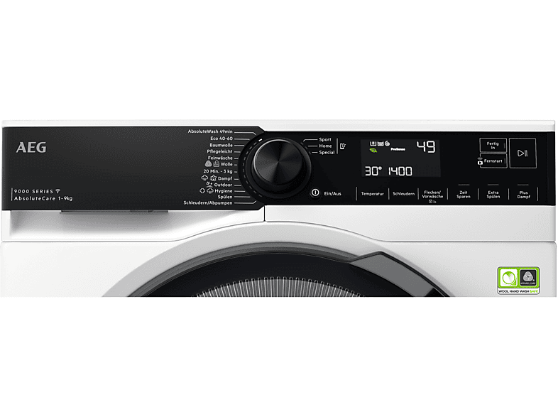 AEG LR9W75490 Serie 9000 AbsoluteCare® mit SoftWater Wasservorenthärtung Waschmaschine (9 kg, 1351 U/Min., A)