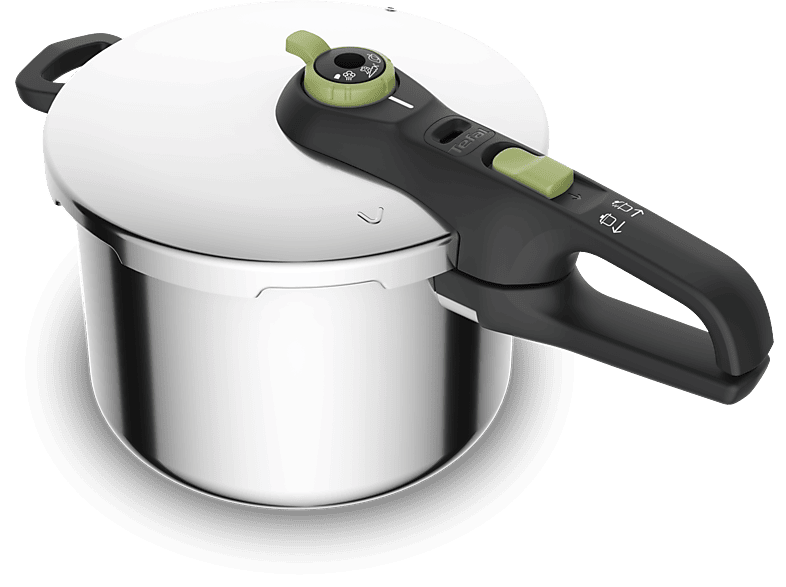 Olla express  Tefal Secure Trendy P2580703, 6 L, 2 programas, Cocción  rápida, Compatible con Inducción, Acero Inox., Verde