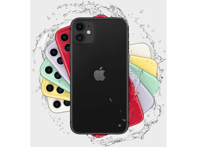 APPLE iPhone 11, Negro, 128 GB, 6.1", iOS + Adaptador de corriente, USB-C de 20 W