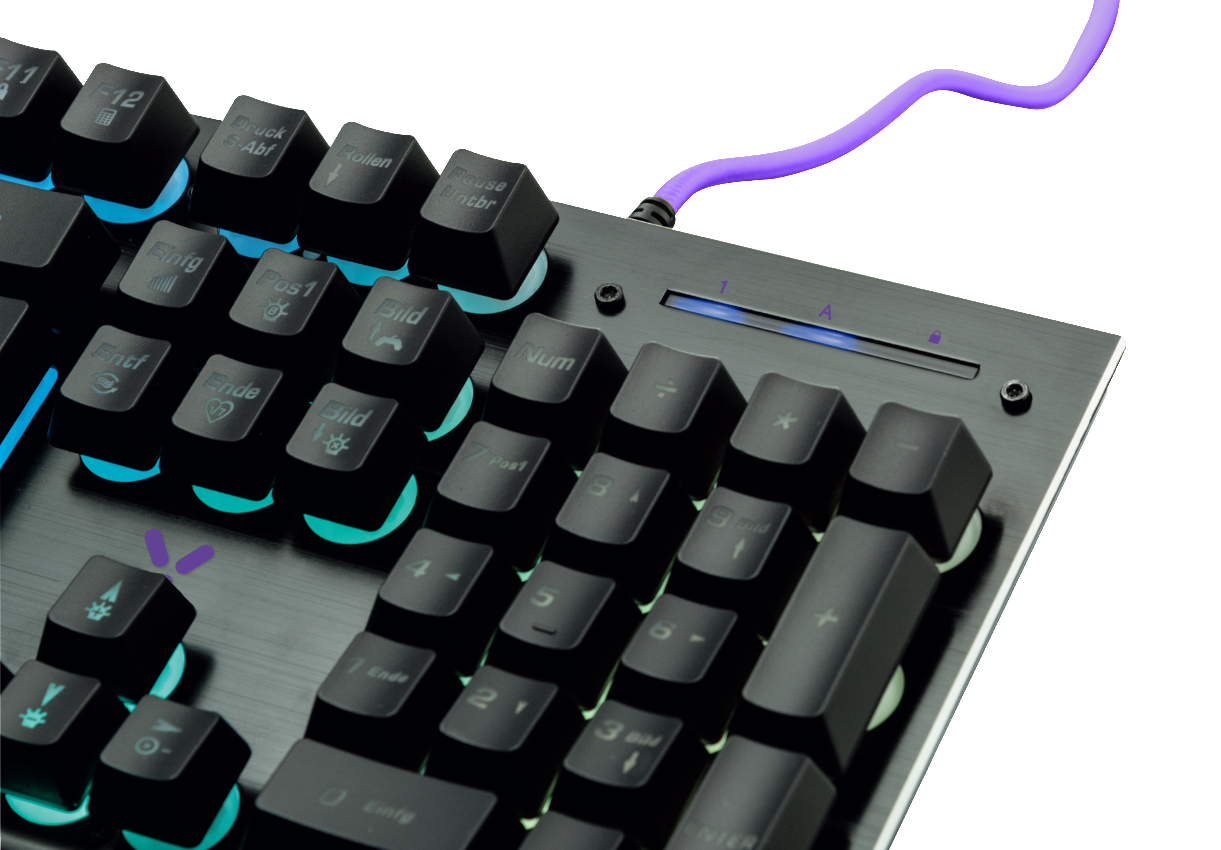 Tastatur, Gaming Rubberdome, Schwarz kabelgebunden, IGK-3000-1, ISY