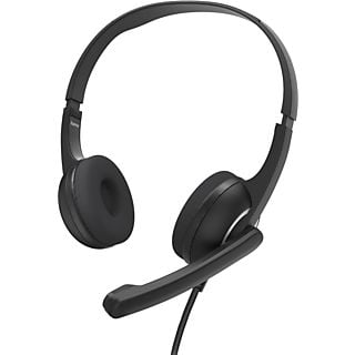 HAMA HS-P150 V2 Office-Headset, 3.5mm, On-Ear, 115dB, 40mm Treiber, Schwarz/Silber