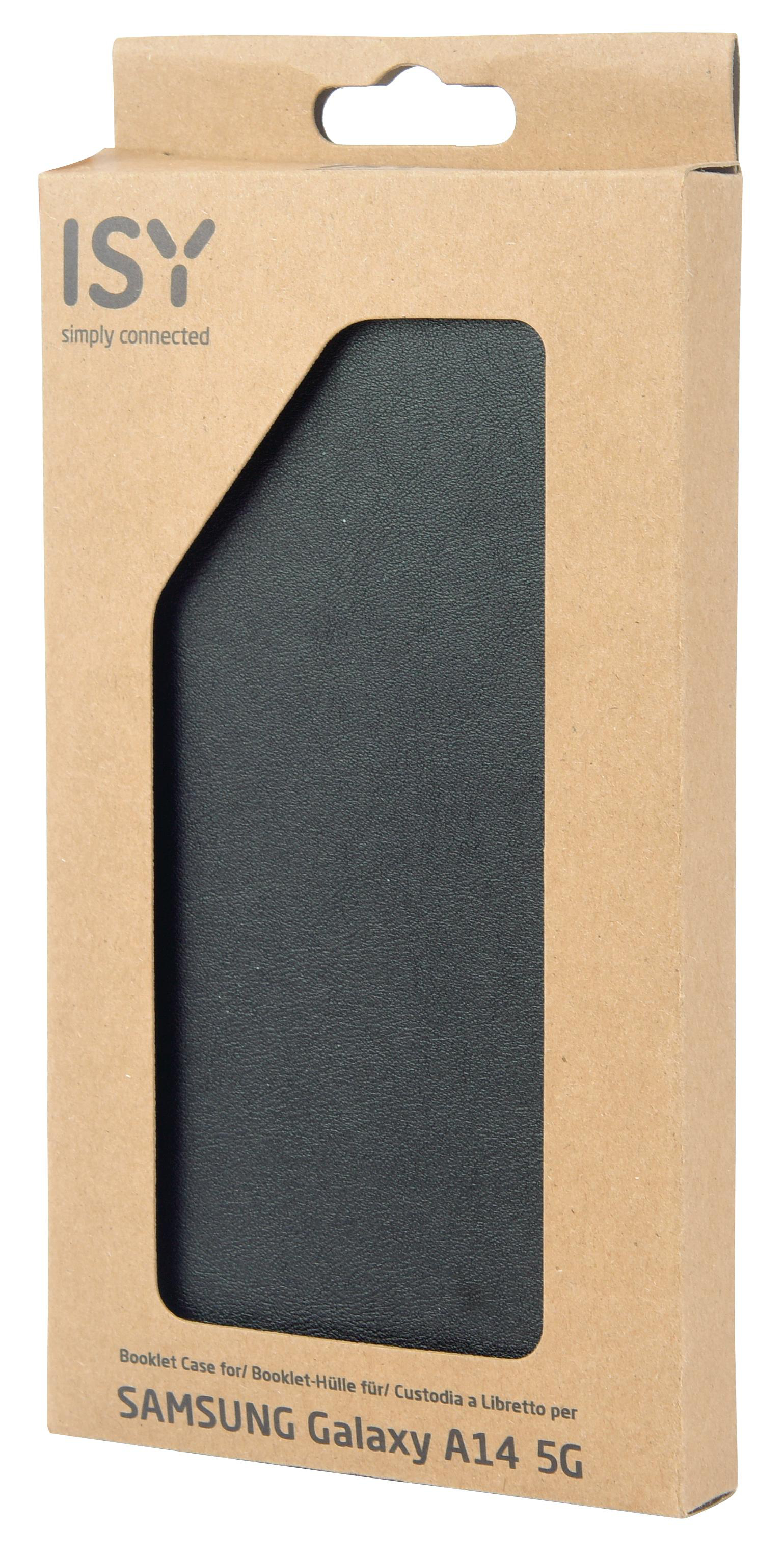 Kartonbox mit einer Handyhülle. Die Hülle ist schwarz und durch einen Ausschnitt sichtbar.