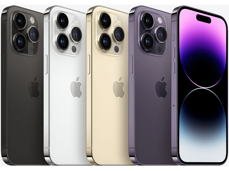 APPLE iPhone 14 Pro, Oro, 256 GB, 5G, 6.1", iOS + Adaptador de corriente, USB-C de 20 W