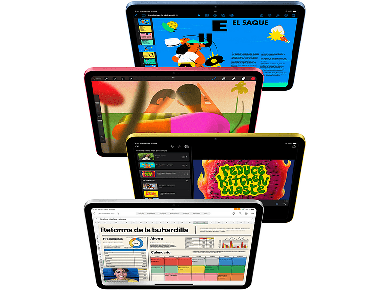 APPLE iPad (2022 10ª gen), 64 GB, Azul, WiFi, 10.9", iPadOS 16 + Apple Pencil (1.ª generación)