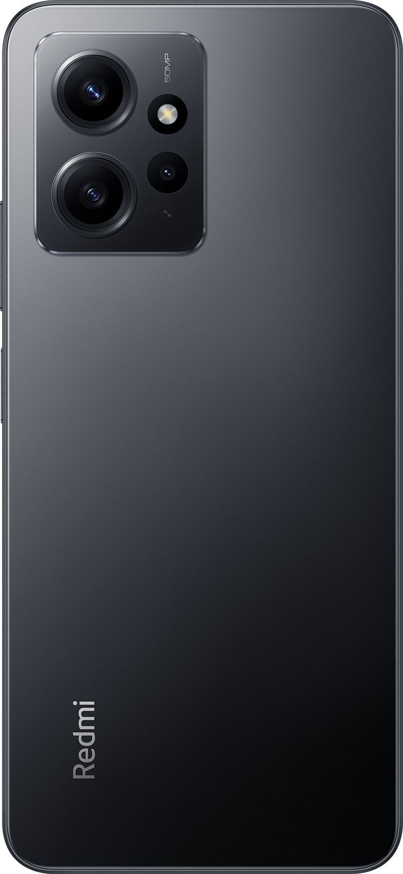 Fekete okostelefon hátlap kamerákkal. Redmi logó alul.