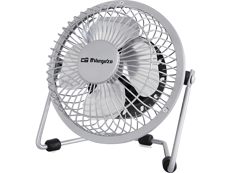 Ventilador de sobremesa - Orbegozo PW 1025, 8 W, Carga USB, Aspas 10 cm, Gris