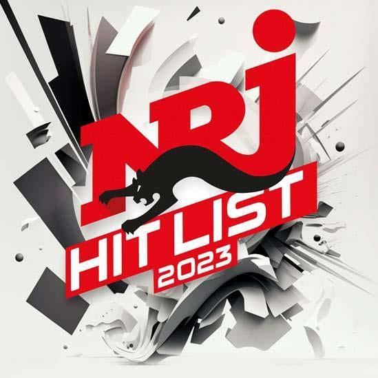 Le logo NRJ Hit List 2023 avec un texte rouge et une image de panthère noire sur fond blanc.