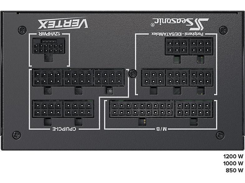 SEASONIC Vertex GX-1200 PC-Netzteil, 1200W, ATX 3.0, Modular, 80 PLUS Gold, 135mm Lüfter, Schwarz — Foto 3 von 4