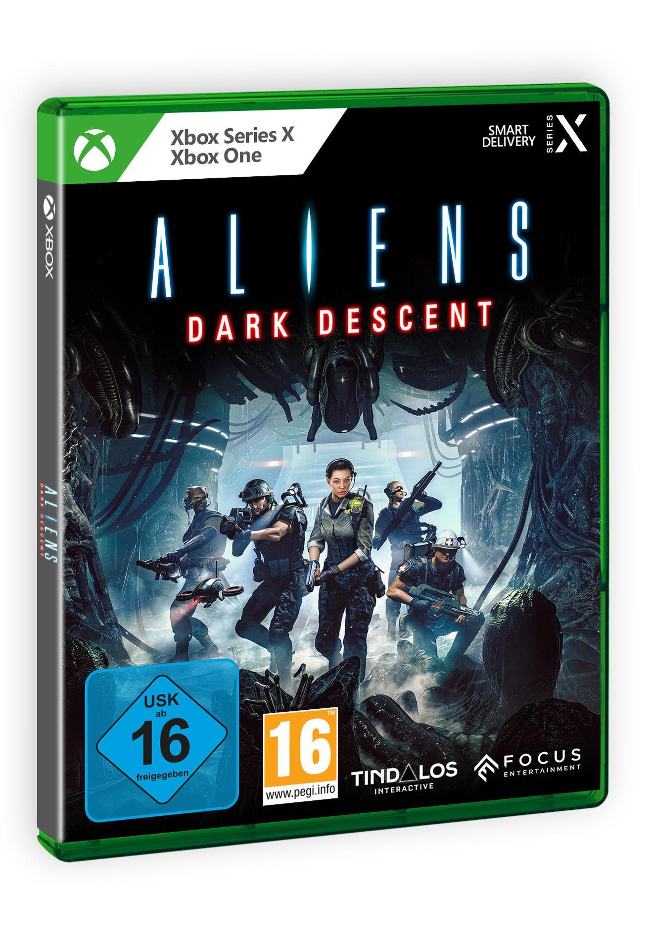 Spielbox für Aliens: Dark Descent für Xbox Series X und Xbox One.