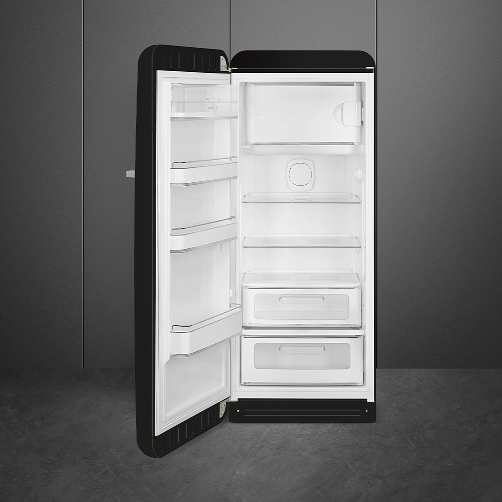 SMEG FAB28LBL5  Kühlschrank mit Gefrierfach, Türanschlag Links (D, 1530 mm hoch, Schwarz, 270 l)