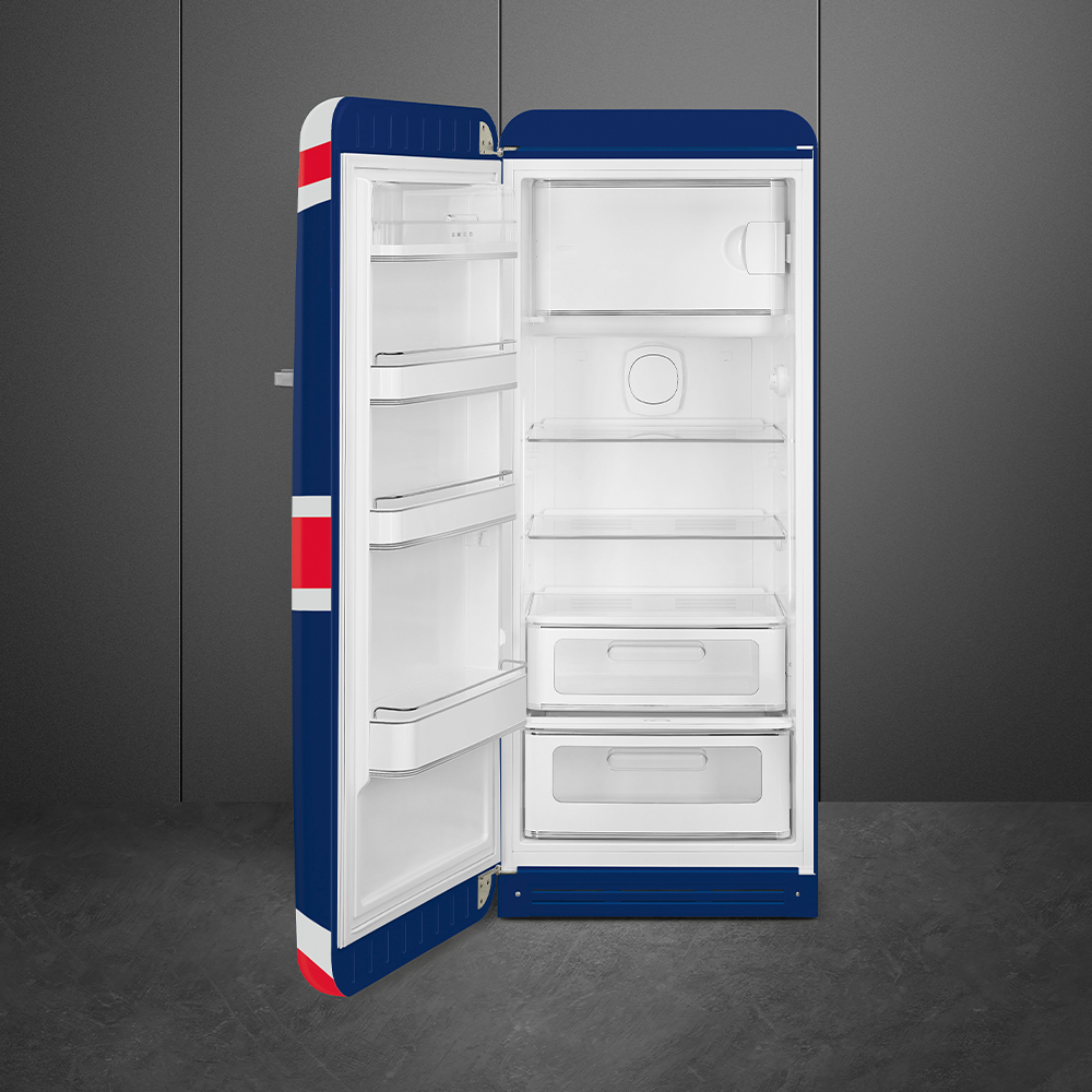 SMEG FAB28LDUJ5 Kühlschrank mit Gefrierfach, Türanschlag Links (D, 1530 mm hoch, Union Jack, 270 l)