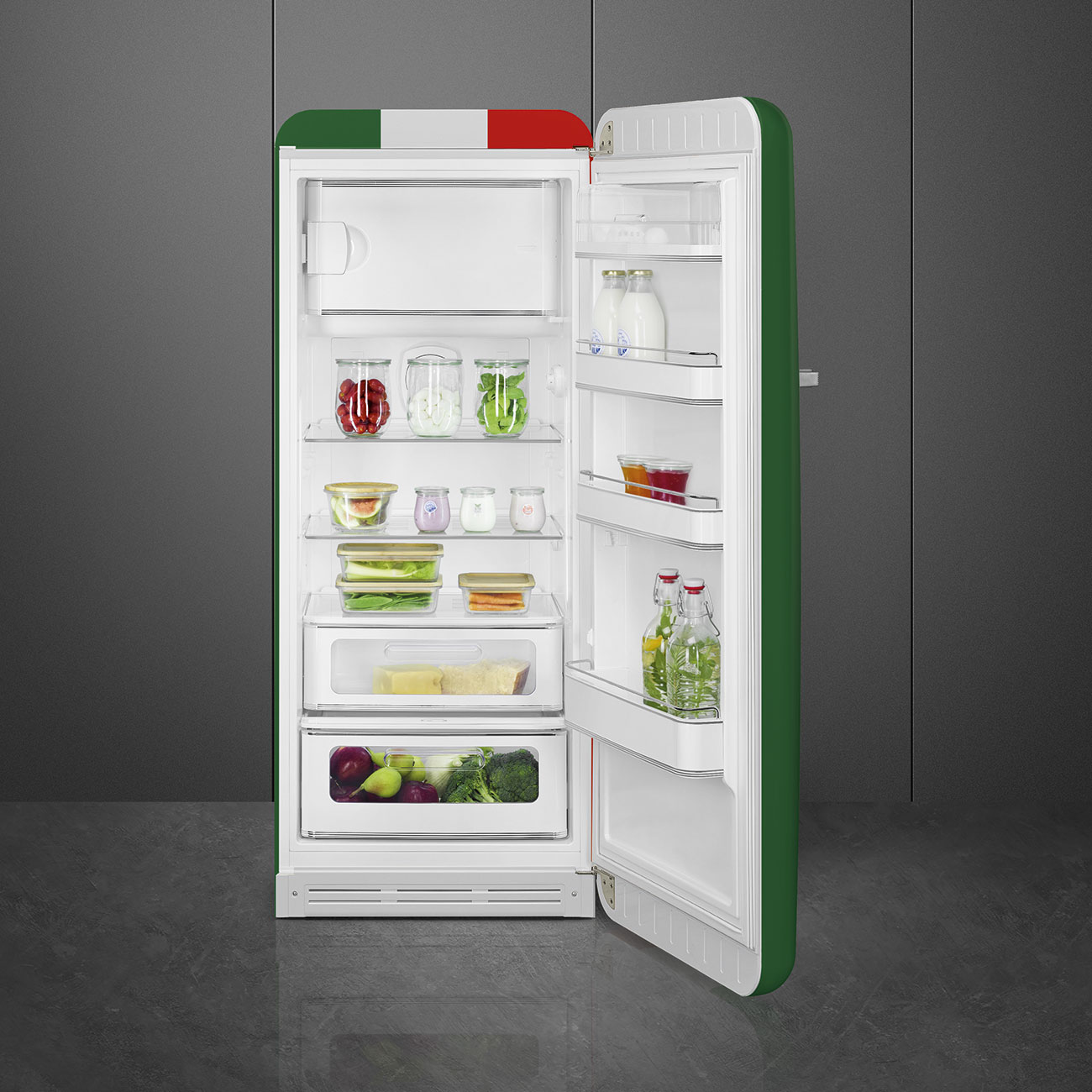 SMEG FAB28RDIT5 Kühlschrank mit Gefrierfach,Türanschlag Rechts (D, 1530 mm hoch, Italia, 270 l)