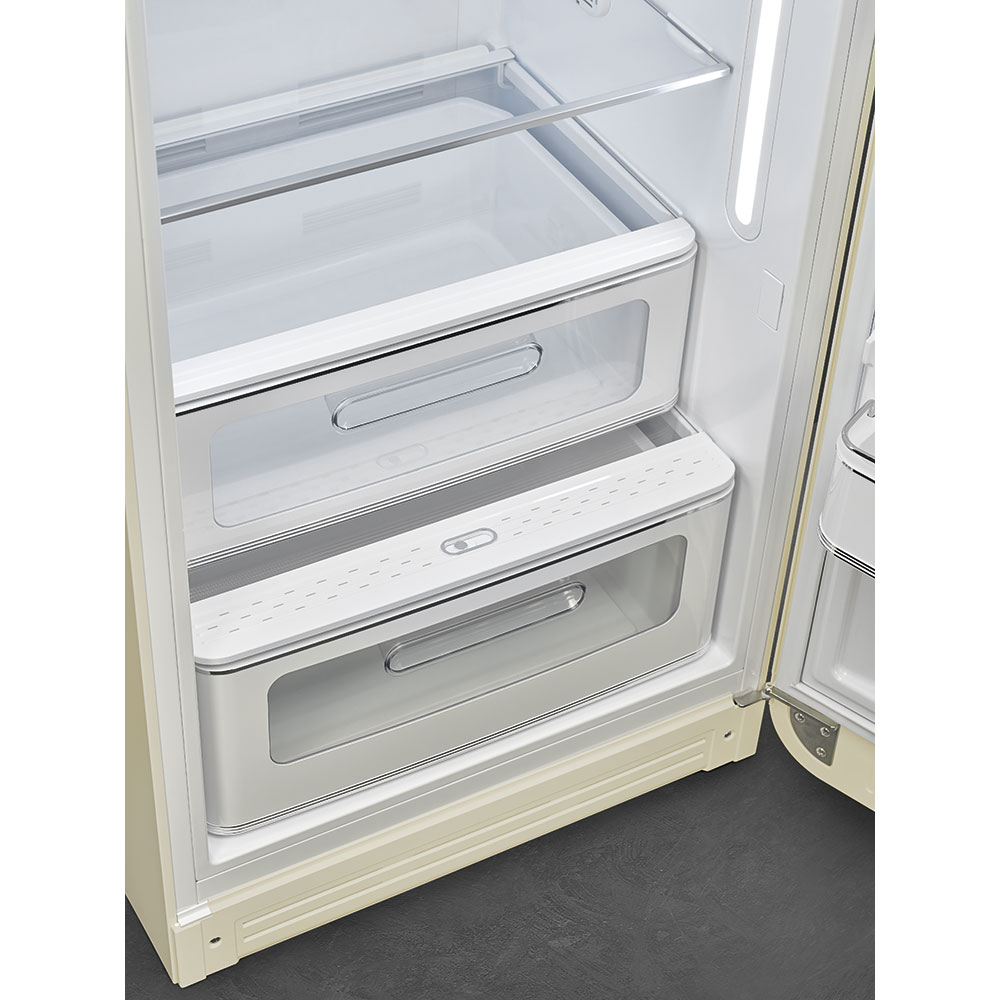 SMEG FAB28RCR5  Kühlschrank mit Gefrierfach,Türanschlag Rechts (D, 1530 mm hoch, Creme, 270 l)