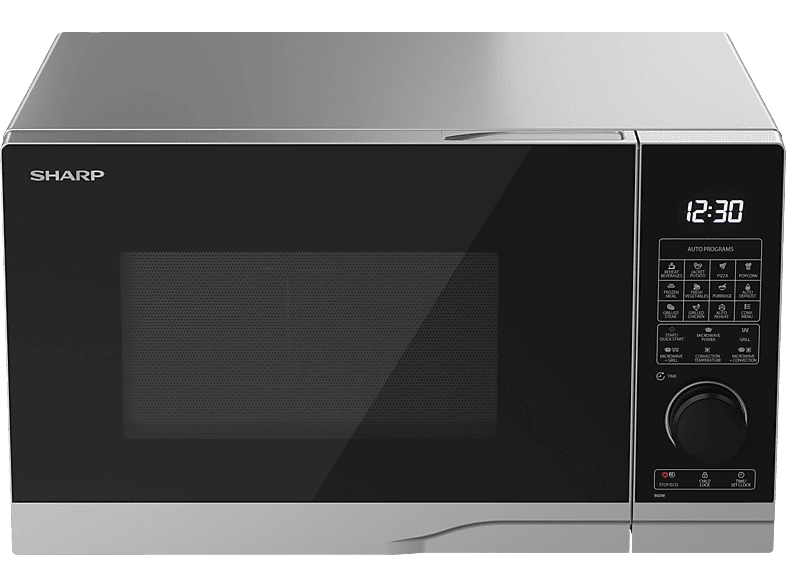 Sharp PC254AES-DE Mikrowelle (900 Watt, Freistehend, 25 l, Silber)