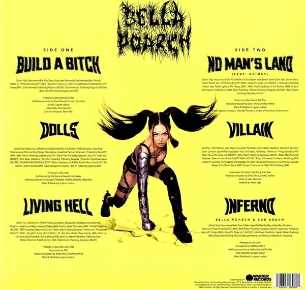 Albumcover mit Bella Poarch, gelber Hintergrund.