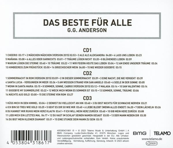 CD-Cover mit Text auf Deutsch. Enthält eine Liste mit Titeln.