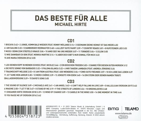CD-Albumcover mit Titelliste und Künstlername 'Michael Hirte'.