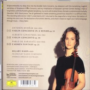 Rückseite einer CD mit einer Frau, die eine Geige hält und Text.
