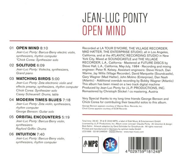 Jean-luc Ponty - Open Mind (CD Digipak)  - (CD)