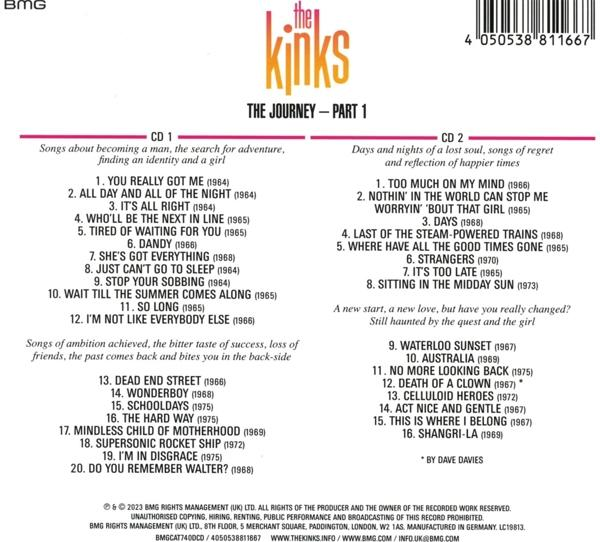 CD-Albumcover mit Titelliste und Künstlername 'The Kinks'.