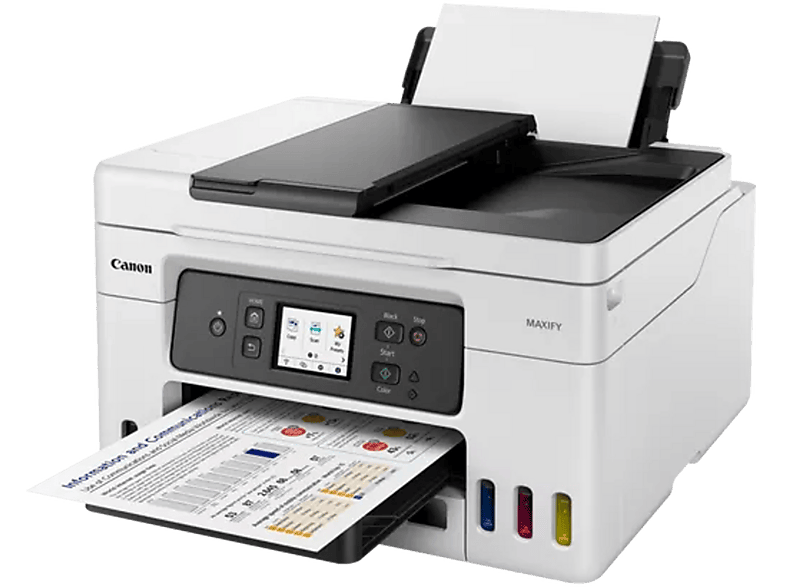 CANON maxIFY GX4050 Multifunktionsdrucker, Tintentank, WLAN, Duplexeinheit (für beidseitigen Druck), A4, A5, A6, Weiß — Foto 3 von 5