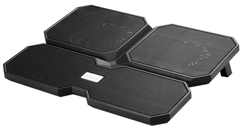 DEEPCOOL MULTI CORE X6 notebook hűtő, 15.6"-ig, 2x14cm + 2x10cm, fekete (DP-N422-MCX6)
