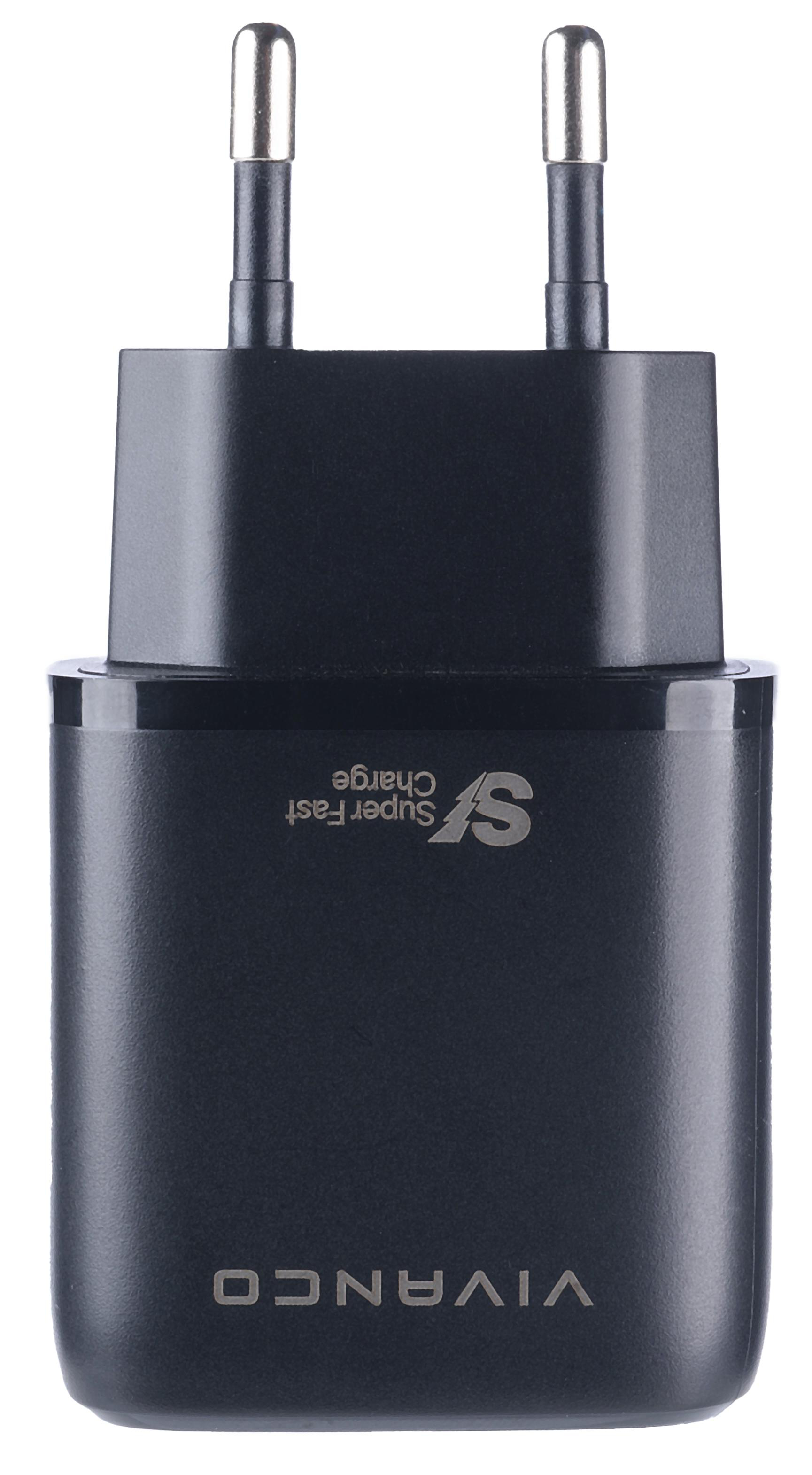 VIVANCO Fast USB Type-C™ Super Schwarz Ladegerät Charger Samsung,
