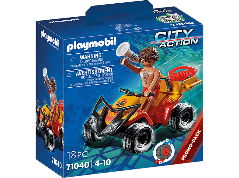 PLAYMOBIL 71040 Rettungsschwimmer-Quad Spielset, Mehrfarbig