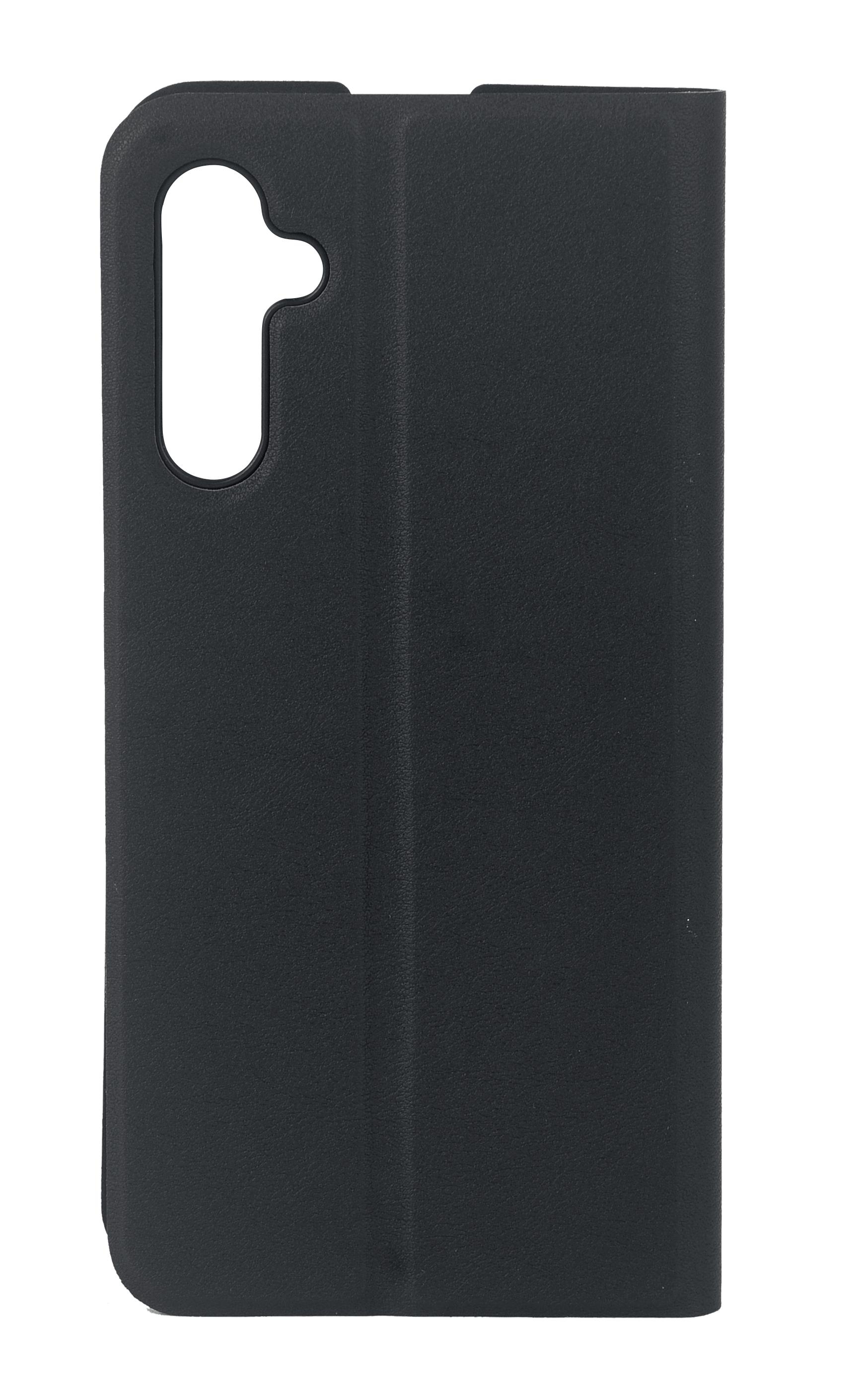 Eine schwarze Handyhülle mit Aussparung für die Kamera. Die Hülle ist geschlossen.
