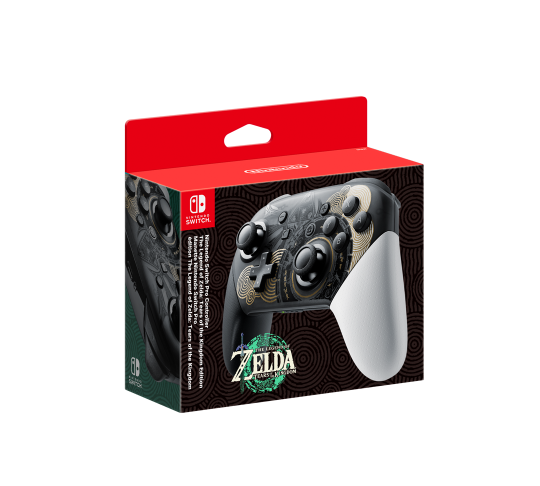 Mando Pro de Nintendo Switch en caja, edición Tears of the Kingdom de Zelda.