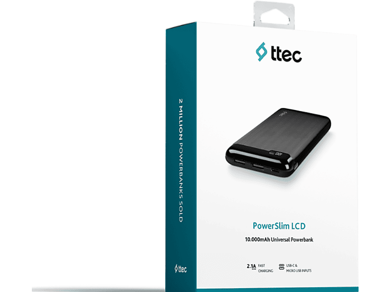 TTEC PowerSlim LCD 10.000 mAh Taşınabilir Şarj Cihazı Siyah_5