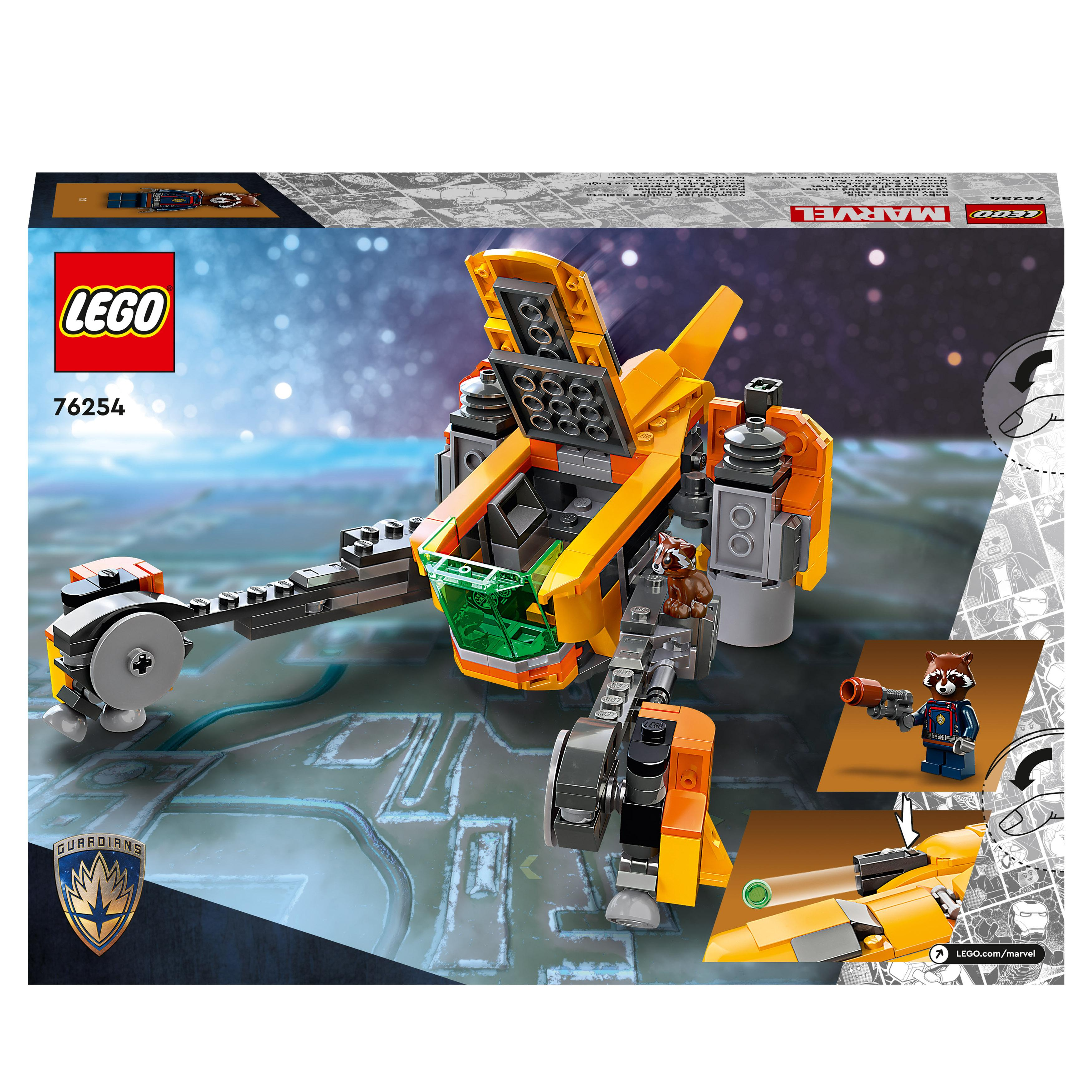Marvel LEGO Mehrfarbig 76254 Bausatz, Schiff Baby Rockets
