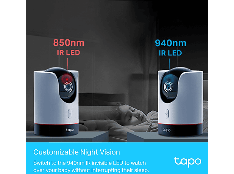 TP-Link Tapo C225, Überwachungskamera (Anzahl Kameras: 1, für Innen, Nachtsichtfunktion, Netzbetrieb, Schwenkbar, Neigbar, QHD, Weiß) — Foto 3 von 5