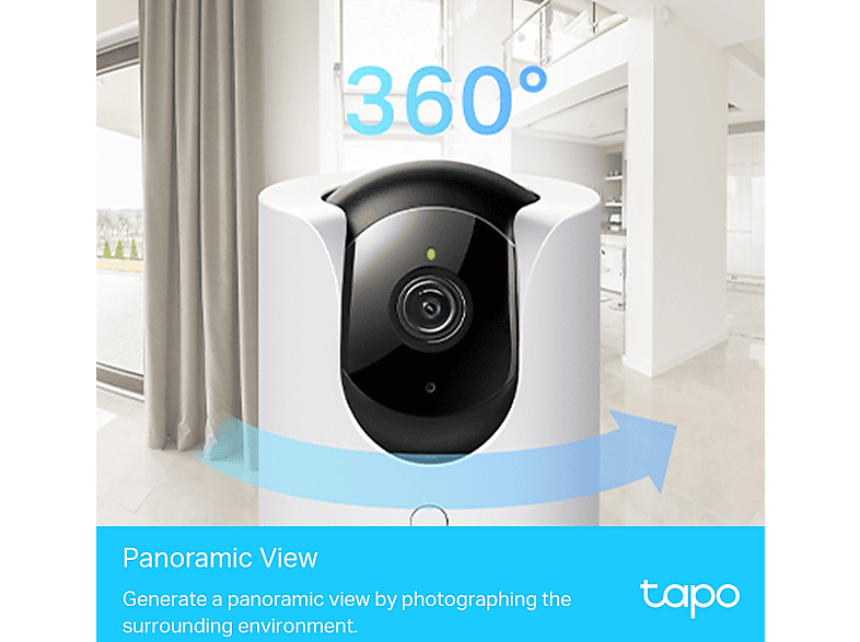 TP-Link Tapo C225, Überwachungskamera (Anzahl Kameras: 1, für Innen, Nachtsichtfunktion, Netzbetrieb, Schwenkbar, Neigbar, QHD, Weiß) — Foto 4 von 5