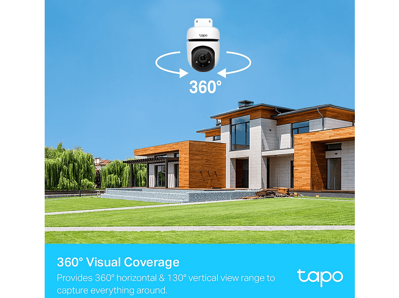 TP-Link Tapo C500, Überwachungskamera (Anzahl Kameras: 1, für Außen, Nachtsichtfunktion, Netzbetrieb, Neigbar, Schwenkbar, Full-HD, Weiß) — Foto 3 von 5