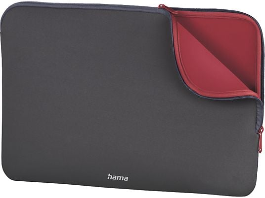 HAMA Neoprene - Notebook-Hülle, Universal, 17.3 "/44 cm, Grau/Rot