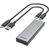 HAMA USB Festplattengehäuse für M.2 SATA & NVMe SSD Schwarz