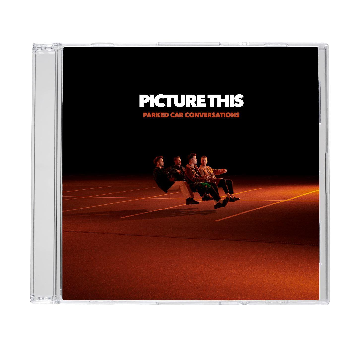 CD-Hülle mit Albumcover, Bandmitglieder und Titel. Oranger Hintergrund.