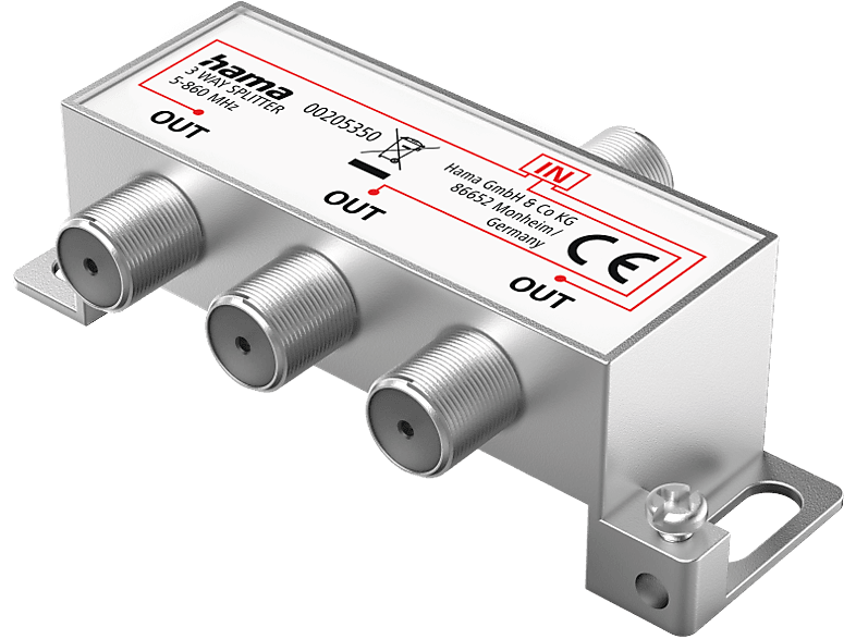 HAMA FIC 3-as SAT elosztó, F csatlakozó, fém ház (205350)