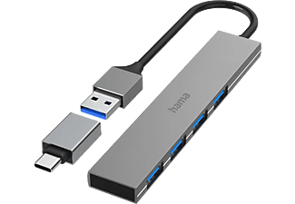HAMA FIC 4 portos USB 3.2 gen1 HUB, USB-A és Type-C 5GB/s (200141)