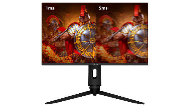 PC monitor harcosok képeit mutatja, 1ms és 5ms válaszidővel.