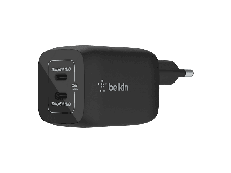Chargeur mural Belkin BoostCharge Pro 65W double USB-C GaN avec PPS