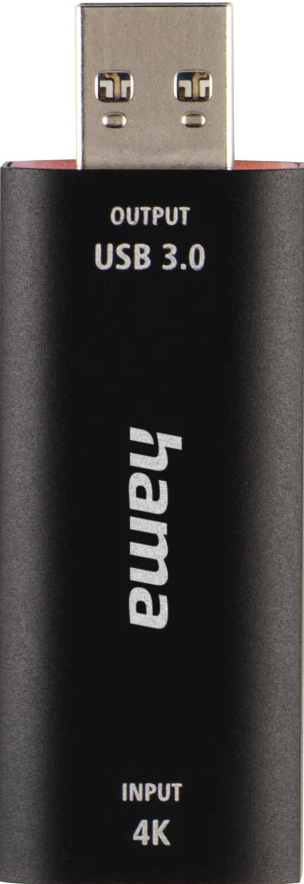 Adattatore USB nero con "OUTPUT USB 3.0" e "INPUT 4K".