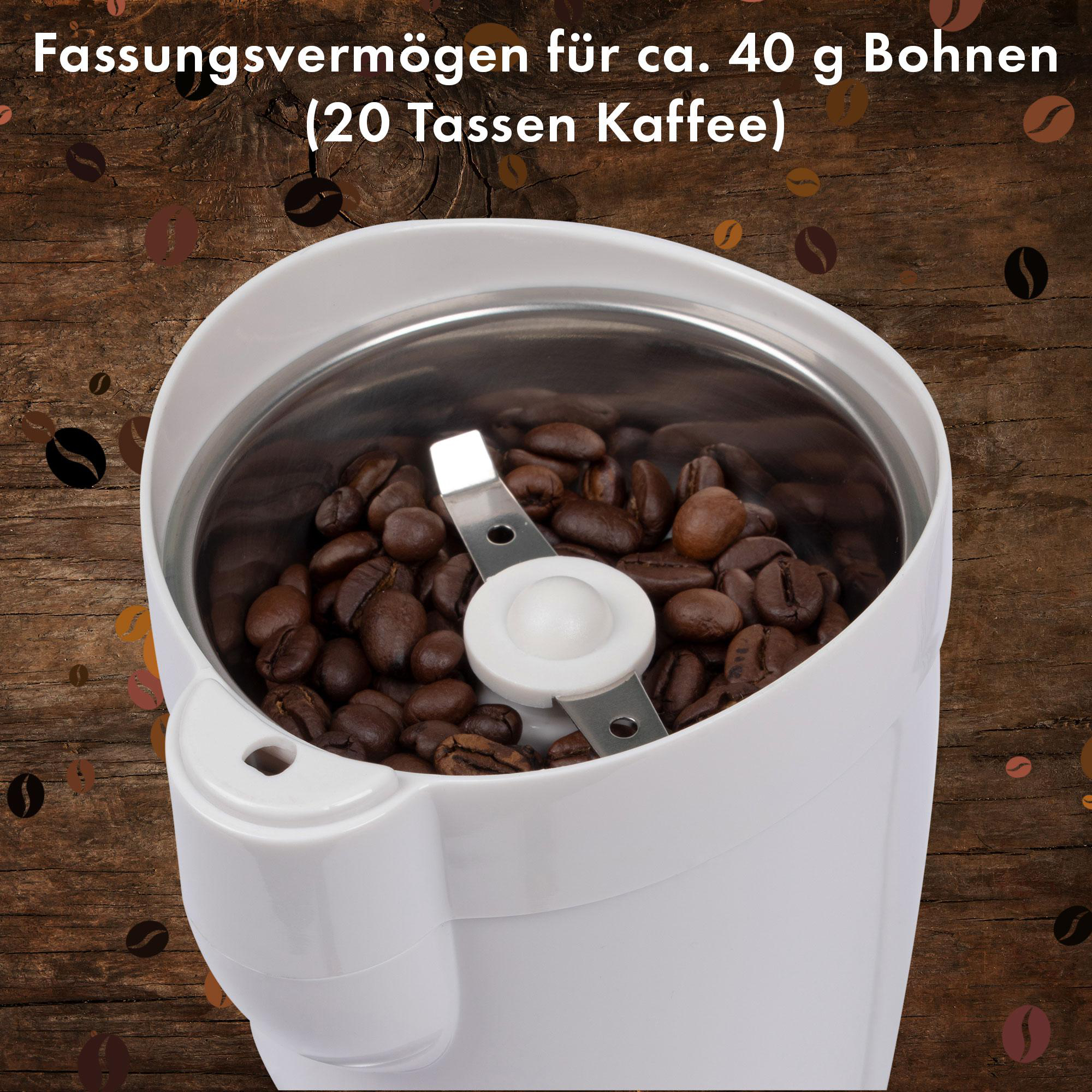 CLATRONIC KSW 3306 Kaffeemühle Weiß 120 Watt, Schlagmahlwerk