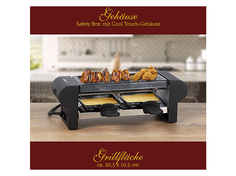Clatronic RG 3592 Raclette (in Schwarz, für 2 Personen, 350 Watt) — Foto 2 von 5